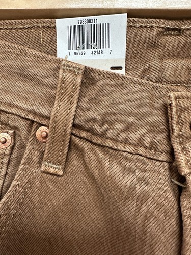 NUEVO Pantalones de mezclilla para hombre Levi's 501 '93 calce recto 31 x 32 marrón 100 % algodón 798300211 - Imagen 5 de 5