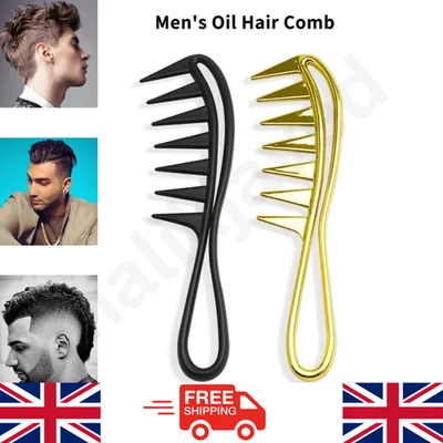 BRANDED Anti-Static Wide Shark Tooth Detangler Comb Thick Hair Afro Curved Handle