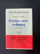 Schmitt/Köhler, StPO Kommentar, 68. Auflage ...
