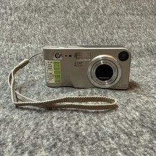 HP PhotoSmart M307 3.2MP Digital Camera Silver with Memory Card Tested & Works