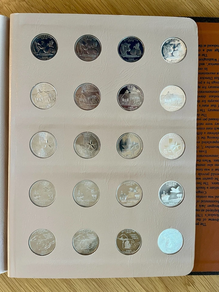 Washington Quarters Statehood 2004-2008 Including Proof | DANSCO 8144 *COMPLETE* - Image 4 of 4