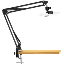 Overhead Video Stand Phone Holder Articulating Arm Phone Mount Table Top Chro...