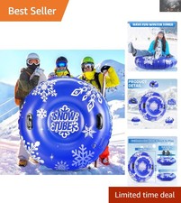 Extra Large 47" Snow Tube - Durable Sled with Comfortable Handles for Family Fun