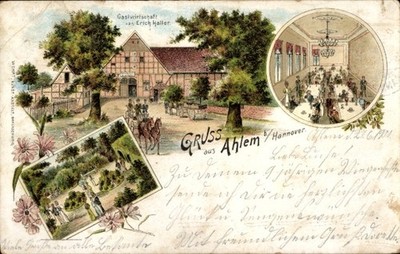 Litho Ahlem Hanover in Lower Saxony, restaurant, hall - 11086449