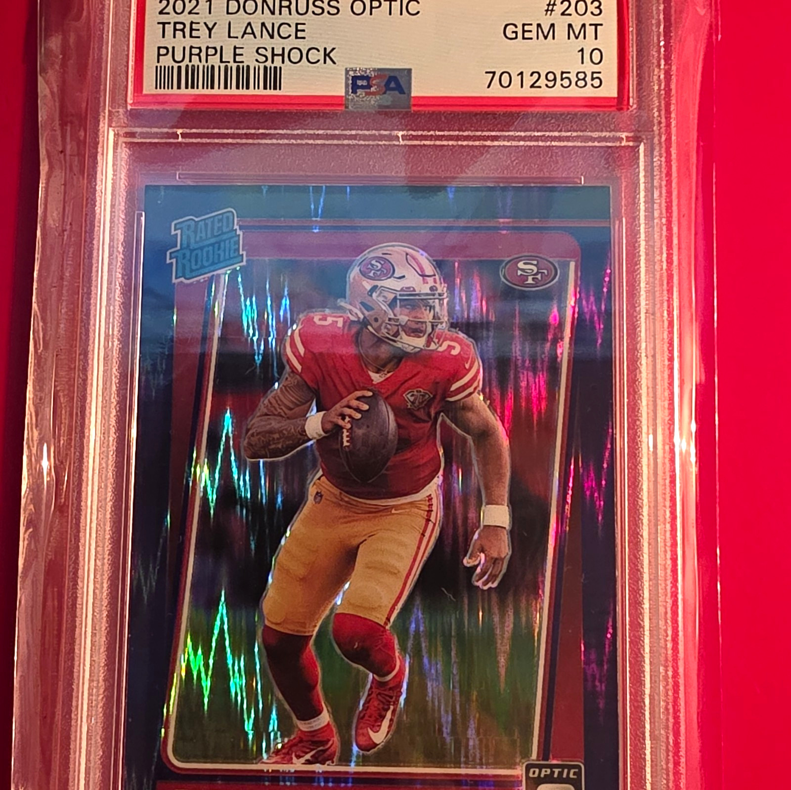 Trey Lance Panini Donruss Optic #203 Purple Shock