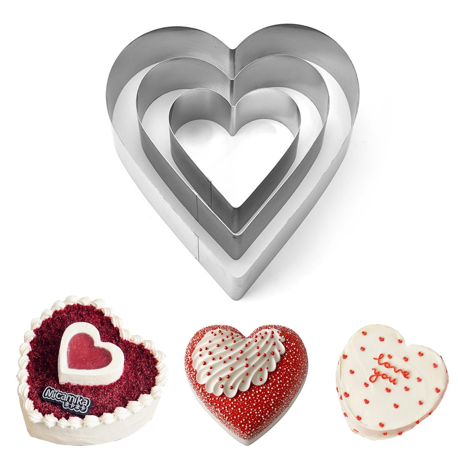 Cercle pâtisserie forme de cœur en acier inoxydable démontable pour entremets