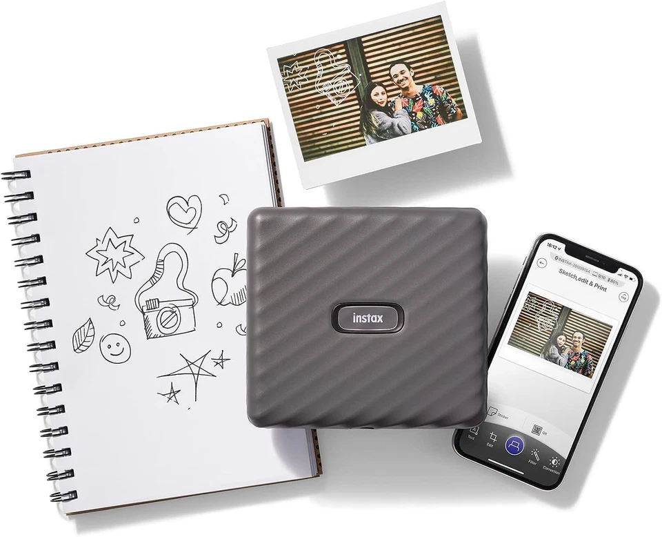 instax LINK WIDE smartphone printer, Mocha Gray Mocha Gray WIDE smartphone print - Image 4 of 4