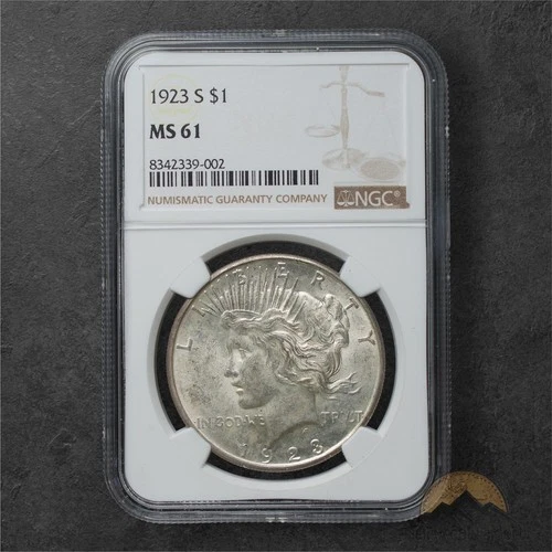1923 Silver Peace Dollar $1 - NGC MS61 - Philadelphia