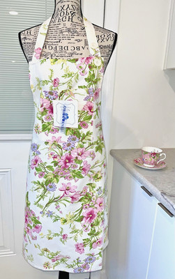 April Cornell GRACEFUL GARDEN (Ecru) 100% Cotton Chef Apron 31  x 30  - NWT