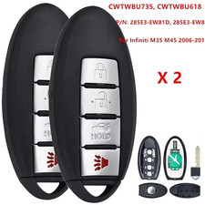 2 For Infiniti M35 M45 2006 2007 08- 10 Smart Remote Key Fob Cwtwbu618 Cwtwbu735 2 For Infiniti M35 M45 2006 2007 08- 10 Smart Remote Key Fob Cwtwbu618 Cwtwbu735