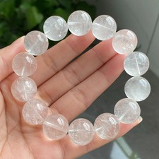 16mm Natural White Quartz Crystal Beads Bracelet AAAA 028