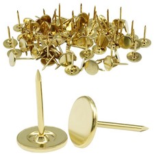 100 PCS 7/16 Inch Flat Head Thumb Tack Gold Upholstery Push Pin Wall Decor