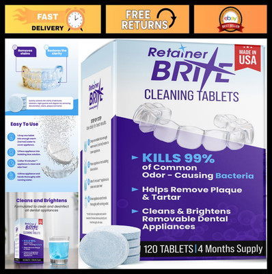 Retainer Cleaner Tablets for Invisalign & Mouth Guards - 120 Count, USA Made