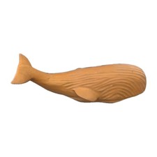 Vintage 70's Sperm Whale Wooden Figure Statue 11