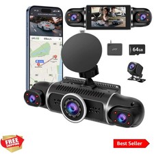 360  Dash Cam Front and Rear View 4 Channel Dash Camera FHD 2K 1080Px3 for Ca...