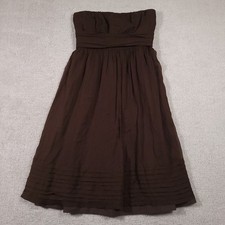 J Crew Silk Chiffon Dress Women's 6 Brown Zip Sleeveless Bridesmaid Cocktail