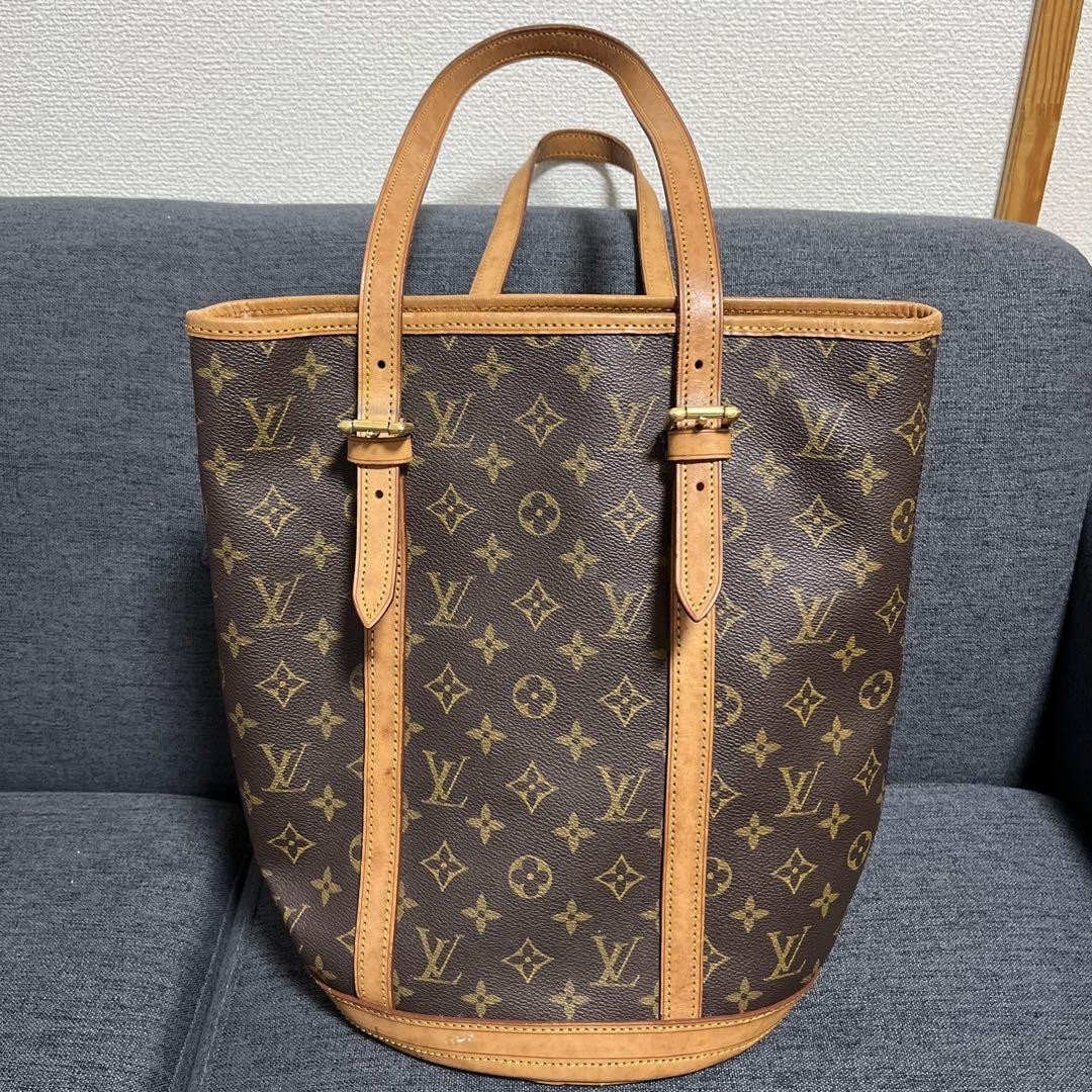 Louis Vuitton Monogram Leather Bucket Tote Handbag