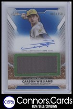 Carson Williams Auto 2025 Topps Pro Debut #PDJAR-CW Jumbo Patch Blue /150