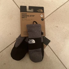 THE NORTH FACE Etip Unisex Kids Sierra Mittens Gray Size XS Brand New