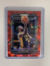 2023-24 Prizm Draft Picks Red Ice KJ Williams #28 Thunder Parallel Rookie Card. rookie card picture