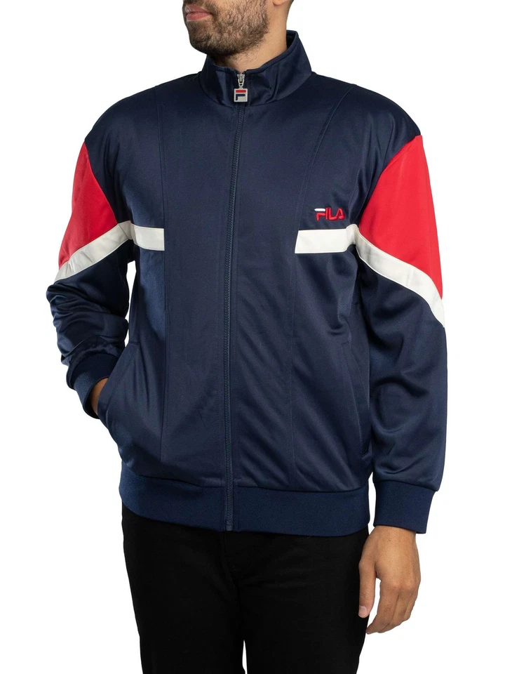 Fila Men's Albarn Archive Inspired Track Jacket, Blue - Image 2 of 4