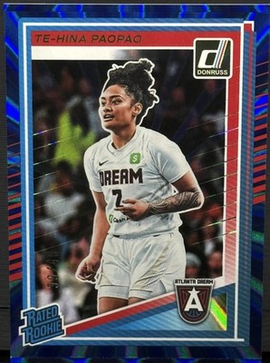 2025 WNBA Donruss Rated Rookie #91 Te-Hina Paopao  - Blue Laser #39/49 - Dream!