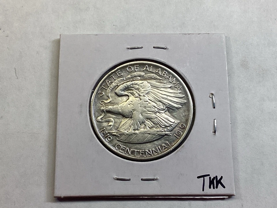 1921 Alabama Centennial Commemorative Silver Half Dollar US Coin 040424 03tkk - Image 2 of 4