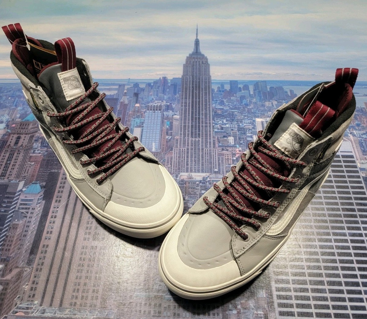 New VANS SK8 UnisexHi MTE-2 Primaloft Shoes Grey/Maroon Mens Size 11.5 VANS Pewter Drizzle SK8 MTE-2 Primaloft All-Trac HydroGuard  main image 2