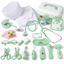 Durable Doctor Kit for Kids, 27 Pcs Deluxe Pretend Play Medical Toy with...