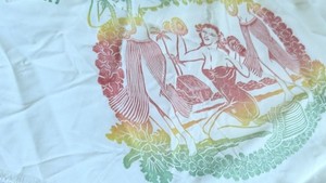 Designed By Hand Block Shop Hawaii Design Tablecloth & 4 Napkins