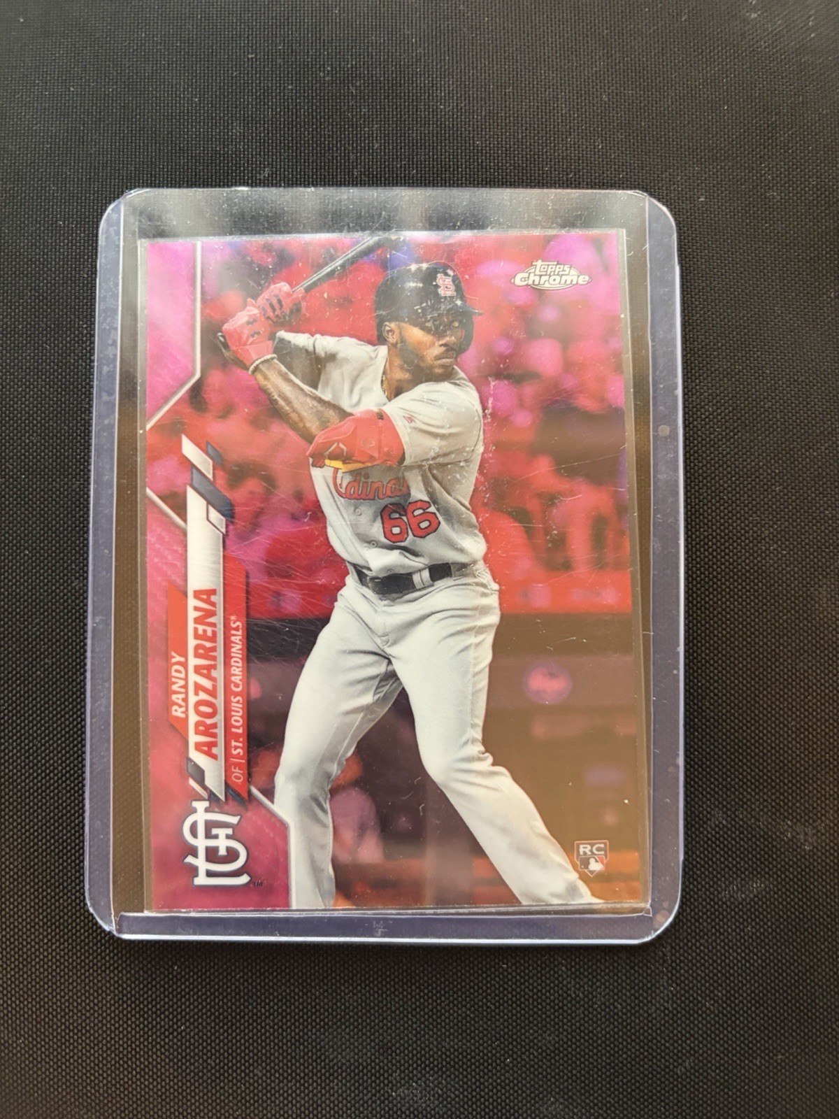 2020 Topps Chrome Randy Arozarena RC Pink Refractor #49