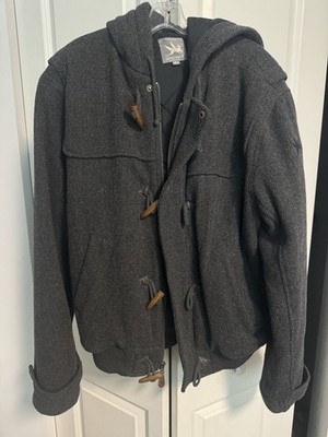 Spiewak & Sons Men s Charcoal Grey Wool Toggle Coat Size XL