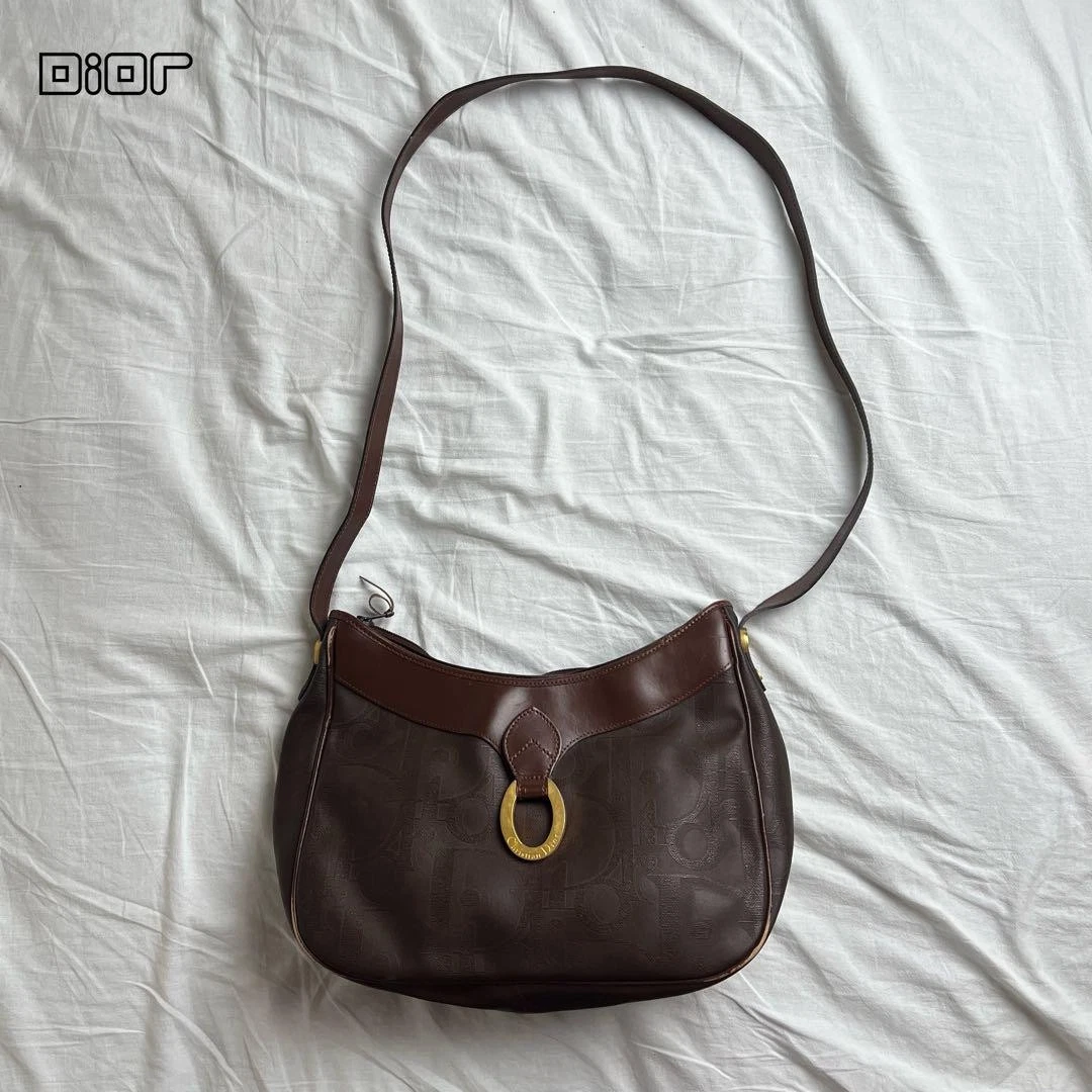 Sac à main bandoulière Christian Dior trotteur marron authentique