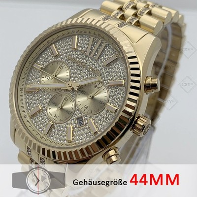 Michael Kors MK8579 Pavé Kristall Lexington Gold Armband Chronograph Herrenuhr