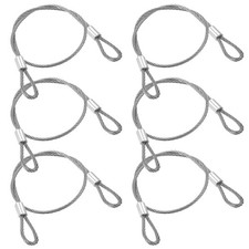Prasacco 6 St&uuml;ck Stahlseil mit &Ouml;sen, Silberner Edelstahl Sicherheitskabel 30 cm