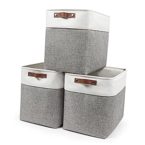 Large Fabric Storage Baskets | 50L Storage Bins, Decorative Linen Closet
