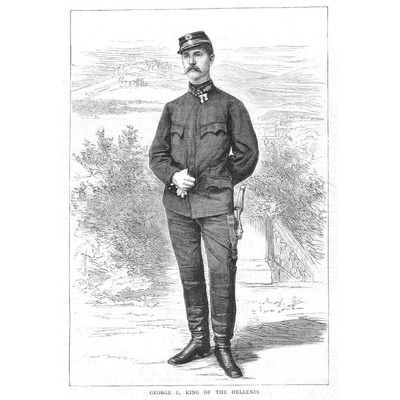 GRIECHENLAND Georg I. König der Hellenen - antiker Druck 1880