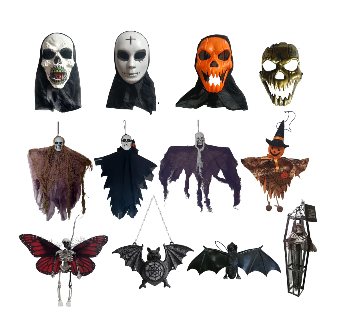 Buheco - Decorazioni gonfiabili di Halloween per esterni ed esterni, 6 piedi, scheletro, fantasma inquietante, decorazione del cortile, gonfiabili, luci LED integrate per interni e prati