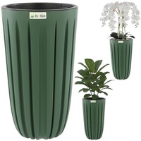 Blumentopf BlumenüBertopf BlumenküBel Mit Einsatz, Farbe GrüN, Ø 29 Cm, H 50 Cm