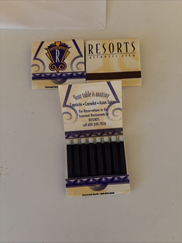 resorts casino atlantic city 3 Matchbooks