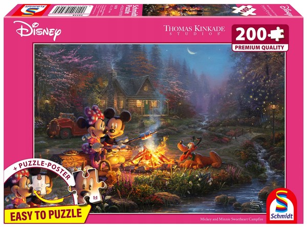 4001504565589 Schmidt Pq Puzzle 200 El. Thomas Kinkade Myszka Miki & Minnie (Dis-image