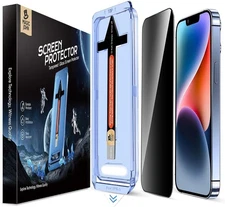 2 Pack for iPhone 13/13Pro/14/16e 6.1 inch Privacy Glass Screen Protector, Au...