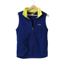 Vintage Patagonia Y2K Women's Jacket Fleece Vest Blue Full Zip Neon Small