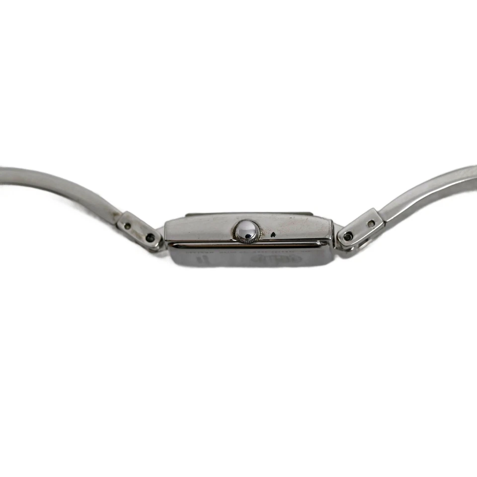 Reloj Citizen Eco-Drive Bisel Cristal Esfera Negra Pulsera Plateada Mujer Vestido Foto 4 de 4