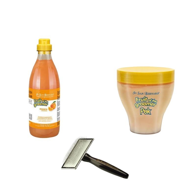 Kit Iv San Bernard Arancia: Shampoo 1L, Maschera 250ml e Cardatore M