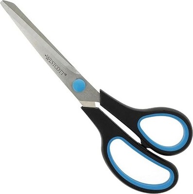 Westcott Softgrip Schere 20 cm   Edelstahl   Easy Grip   Blau-Schwarz   RH