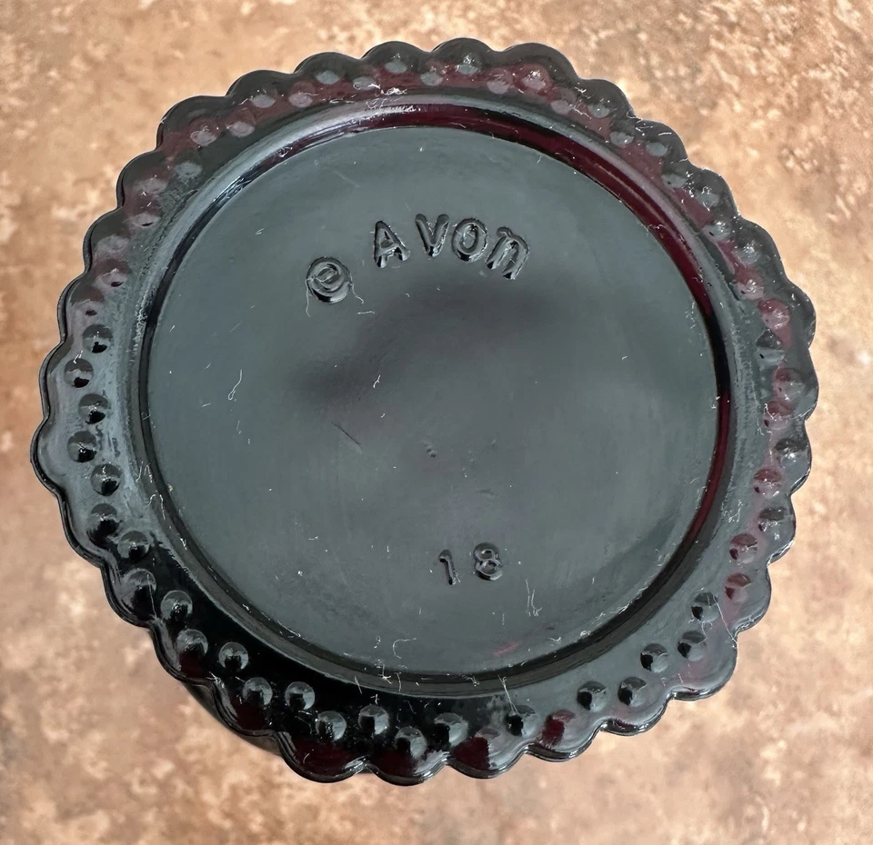 Vaso plano CapeCod Ruby de AVON 12 OZ 3 5,5x 3 vidrio prensado/pat 1975-1992 Foto 4 de 4