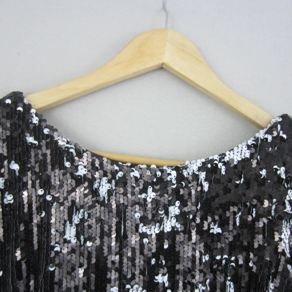 Dress The Population Dress Womens Medium 12 Black White Sequins Two-Way Sheath - image 2 of 4