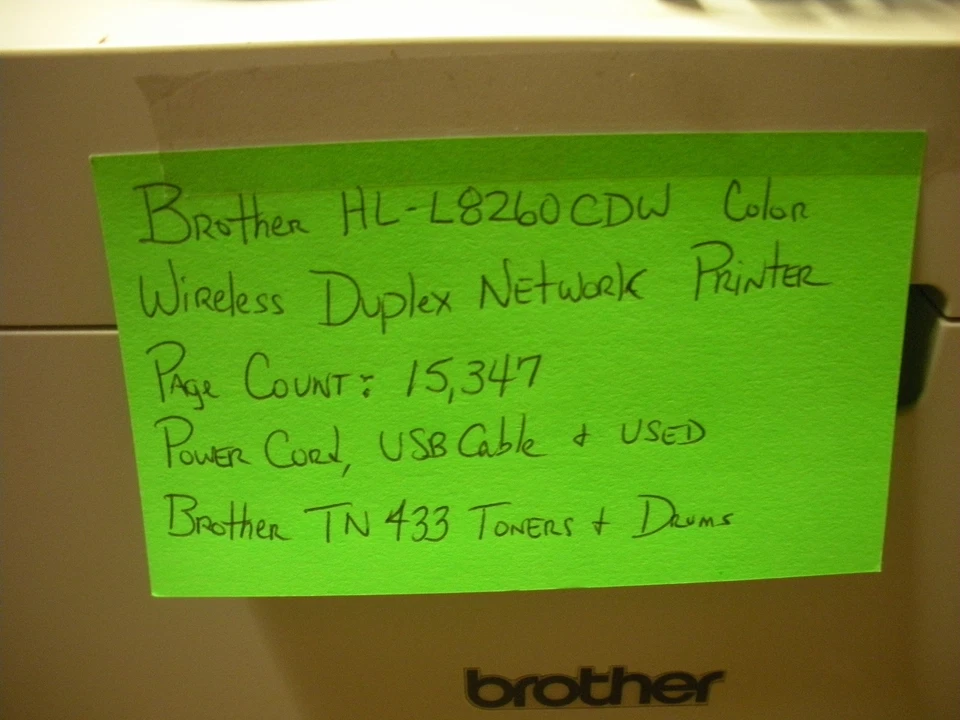 Brother HL-L8260CDW Wireless Duplex Network Color Printer Page Count 15,347 - Image 3 of 4