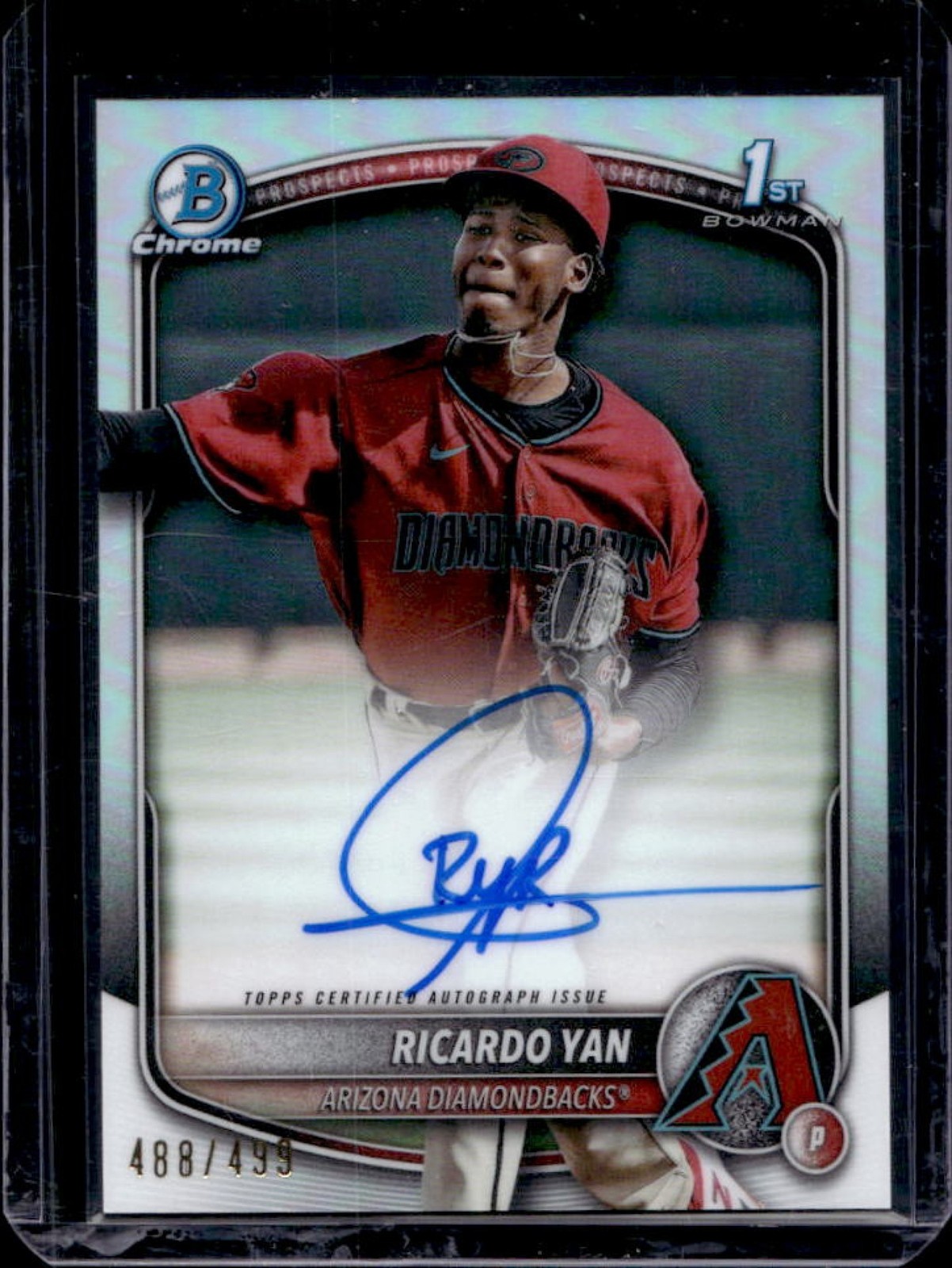 2025 Bowman Ricardo Yan Chrome Auto Refractor 1st #488/499 Diamondbacks